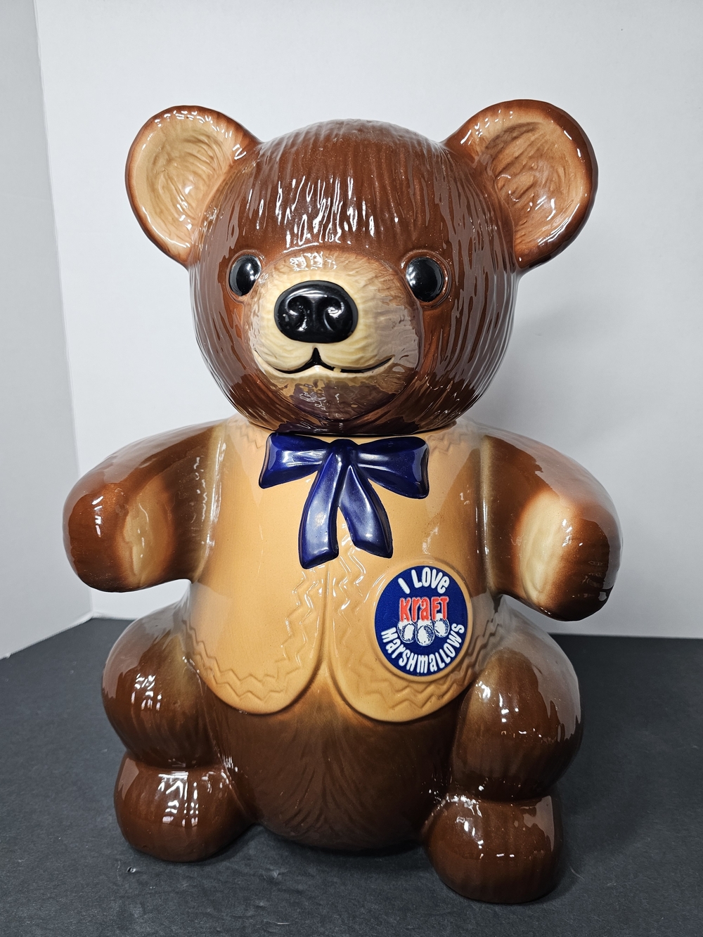 Vintage 1982 Kraft T Bear Cookie Jar I Love Marshmallows Regal China 15in